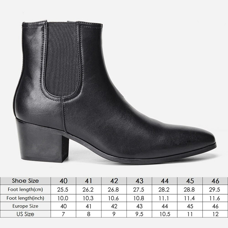 Prekės ženklo vyriški paaukštinti batai Nauji 2023 m. „Chelsea Boots“ madingi vyriški aukštakulniai batai #G18