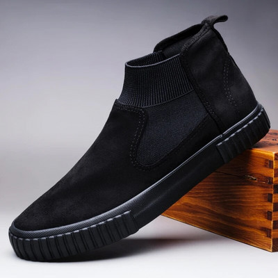 2024 m. Laisvalaikiai Batai Vyras Pavasaris Nauja Mada Laisvalaikio Vyriški Kulkšnies Chelsea Batai Vyriški Batai Zomšiniai Odiniai Slydimo ant Motociklo Vyriški Batai