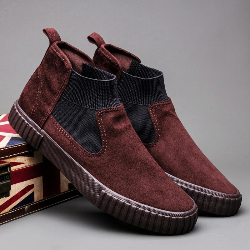 2024 m. Laisvalaikiai Batai Vyras Pavasaris Nauja Mada Laisvalaikio Vyriški Kulkšnies Chelsea Batai Vyriški Batai Zomšiniai Odiniai Slydimo ant Motociklo Vyriški Batai