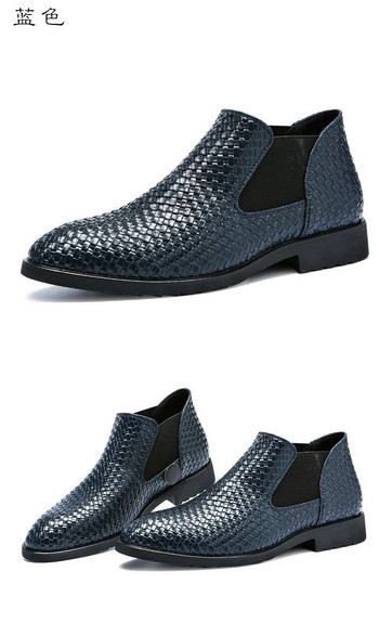 Ανδρικές δερμάτινες μπότες με πλεξούδες για 2022 Ανδρικές μπότες υψηλής ποιότητας για τον αστράγαλο, καθημερινή μπότα ανδρικής vinage κλασική μπότες Chelsea