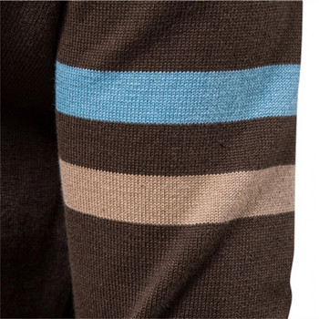 Νέο φθινόπωρο και χειμώνα 2023 100% βαμβακερή ανδρική ζακέτα με φερμουάρ Casual patchwork μόδα Νεανικά πλεκτά πουλόβερ για άνδρες