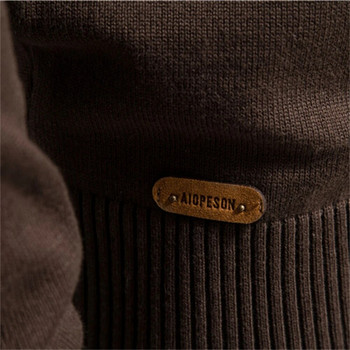 2023 Нова мъжка есенно-зимна жилетка с цип от 100% памук Ежедневна пачуърк модни младежки плетени пуловери за мъже
