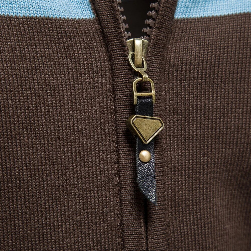 2023. aasta uus sügis- ja talv, 100% puuvillane meeste tõmblukuga kardigan, vabaaja lapiga moodne noorte kootud kampsunid meestele