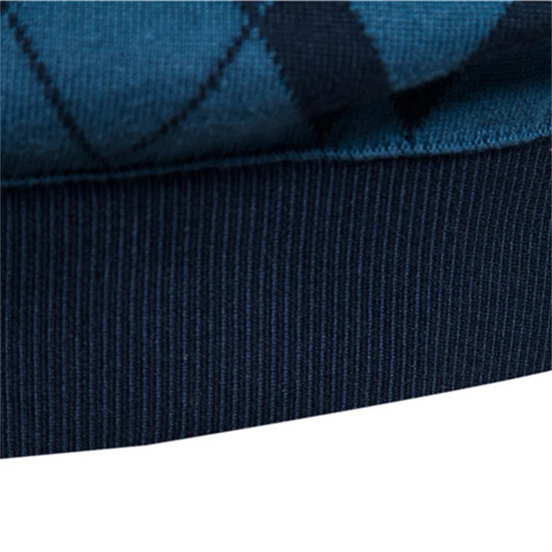 Ανδρικά πουλόβερ AIOPESON Argyle Cotton Mock Λαιμόκοψη Συνονθύλευμα Πουλόβερ Ανδρικά Χειμερινά Υψηλής Ποιότητας Μόδα Ζεστά Πουλόβερ για Άντρες