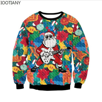 Vīrieši Sievietēm Neglīts Ziemassvētku kapucis Smieklīgs kupls ziemeļbriežu kulminācija lipīgi Ziemassvētku džemperi Topi Pāra svētku ballīte Ziemassvētku džemperis