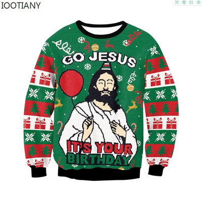 Vīrieši Sievietēm Neglīts Ziemassvētku kapucis Smieklīgs kupls ziemeļbriežu kulminācija lipīgi Ziemassvētku džemperi Topi Pāra svētku ballīte Ziemassvētku džemperis