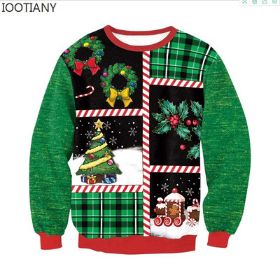 Vīrieši Sievietēm Neglīts Ziemassvētku kapucis Smieklīgs kupls ziemeļbriežu kulminācija lipīgi Ziemassvētku džemperi Topi Pāra svētku ballīte Ziemassvētku džemperis