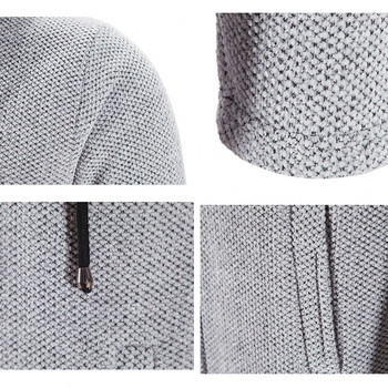 2023 Зимна поларена жилетка Мъжки дълъг пуловер с дебела качулка Мъжки топъл плетен пуловер Якета Мъжки ежедневни връхни дрехи Ветровка