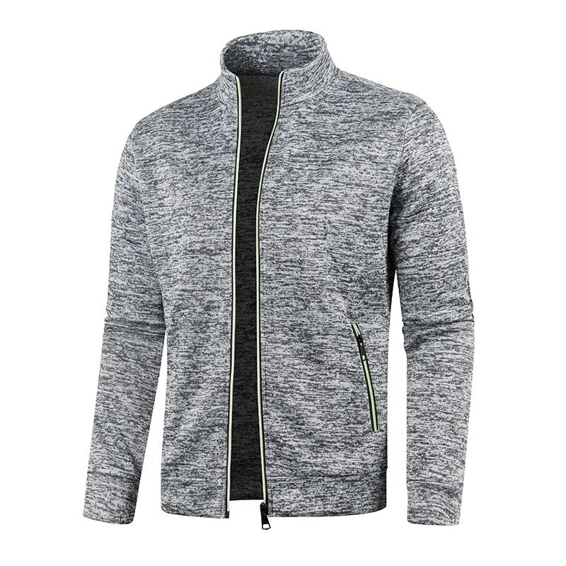 Φθινόπωρο Χειμώνας 2023 Νέα μονόχρωμη μακρυμάνικη ζακέτα πλεξίματος Ανδρική ζακέτα casual χαλαρές άνετες τσέπες με φερμουάρ Παντός τύπου
