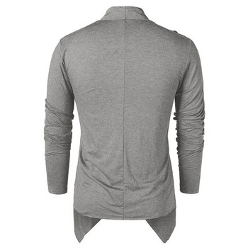 Ανδρικό ανοιξιάτικο και χειμερινό ρετρό μακρυμάνικο πουκάμισο μονόχρωμο με κουμπί μακρυμάνικο πουκάμισο με λαιμόκοψη σε ιδιοσυγκρασία ζακέτα casual μπλουζάκι