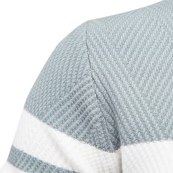 Нов есенен пуловер Мъжки пуловер О-образно деколте пачуърк с дълъг ръкав Топли тънки пуловери Мъжки ежедневен моден пуловер Мъжко облекло