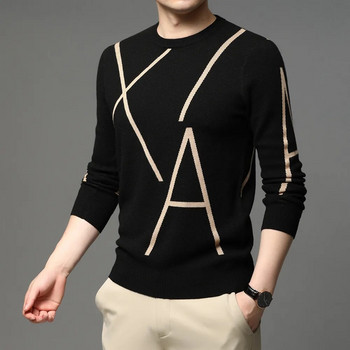 2022 Νέα μάρκα μόδας πλεκτά υψηλού σχεδιαστή χειμωνιάτικο μάλλινο πουλόβερ μαύρο πουλόβερ για άντρες Cool φθινοπωρινά casual jumper ανδρικά ρούχα