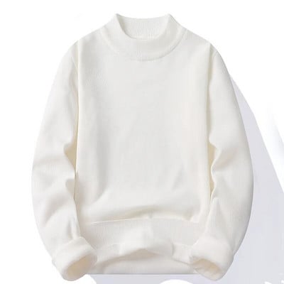 Madingi vyriški laisvalaikio ploni sportiniai trikotažiniai megztiniai su aukšta apykakle, vyriški, rudens žiemos viršutiniai drabužiai