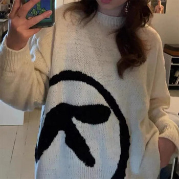 Мъжки пуловер Aphex Twin Knit Зимен извънгабаритен ретро горнище с дълъг ръкав Пуловер Y2k Streetwear Graphic Fashion Clothing