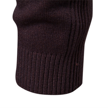 Нови зимни дебели мъжки пуловери с водолазка Ежедневни пуловери с яка на костенурка, едноцветни, качествени топли тънки пуловери с висока яка, мъжки пуловер