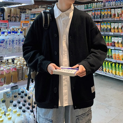 2023 m. Naujas Solid Fashion Cardigan Vyriški megzti žieminiai paltai Verslo laisvalaikio švarkai Vyriški viršutiniai drabužiai Vyriški paltai Dydis M-5Xl Trikotažo 2 spalvų