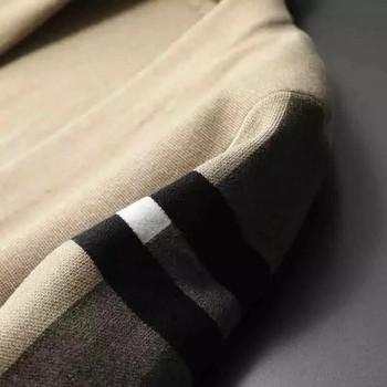 Επώνυμη πλεκτή ζακέτα ανδρική μόδα πολυτελές ριγέ πουλόβερ casual σάλι 2023 ανοιξιάτικη και φθινοπωρινή τάση ανδρικό παλτό