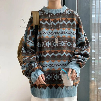 Ανδρικό πουλόβερ Vintage πουλόβερ Turtleneck Casual πουλόβερ για ανδρικά ρούχα γεωμετρία πουλόβερ Casual δωρεάν αποστολή Αντρικά ρούχα