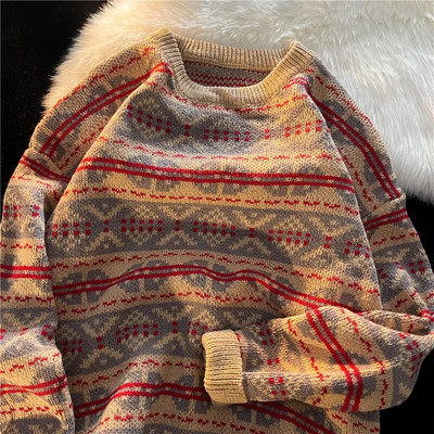 Meeste kampsun Vintage Pullover Turtleneck Vabaaja kampsunid meeste riided geomeetriaga pulloverid Vabaaja tasuta kohaletoimetamine Meeste riided