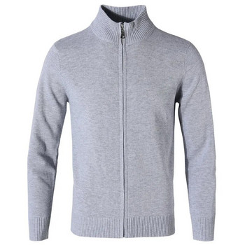 Нов моден едноцветен пуловер за мъжка жилетка Slim Fit Knitred 100% памук Есен Зима Ежедневни мъжки дрехи 8503
