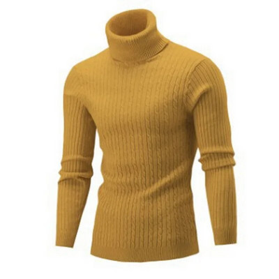 Rudens un ziemas bruņurupucis silts modes vienkrāsains džemperis Vīriešu džemperis Slim Pullover vīriešu trikotāžas džemperis apakšā krekls