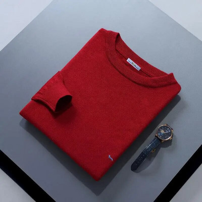 Vyriški rudens žieminiai megztiniai ilgomis rankovėmis O formos iškirpte Megztinis Siuvinėjimas Minkšti Harmont megztiniai megztiniai Blaine Vyriški megztiniai