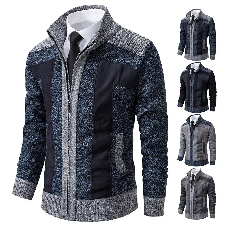 Talvine uus kašmiirist kampsun, meeste Korea džemprid, kootud kardigan, aluskrae, avar soe fliis vabaaja lapiga jakid