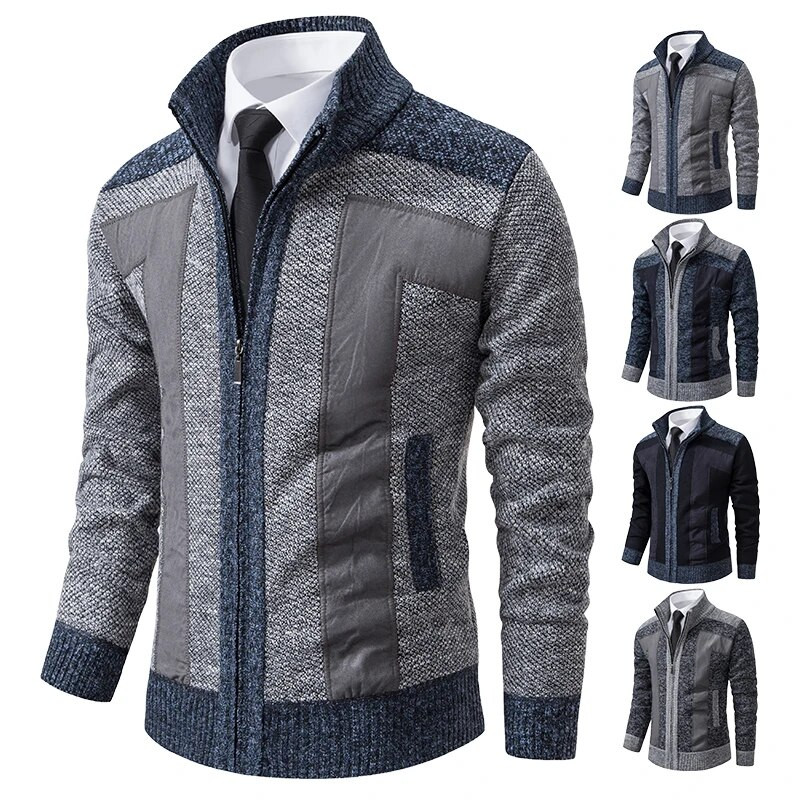 Talvine uus kašmiirist kampsun, meeste Korea džemprid, kootud kardigan, aluskrae, avar soe fliis vabaaja lapiga jakid