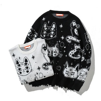 Дамски пуловери Oversize Goth с дълъг ръкав Graphic Divination Хип-хоп Корейски y2k Топ Harajuku Черно ретро облекло за гадаене