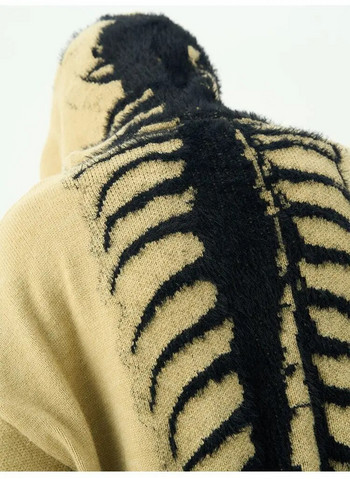 Αμερικάνικη ανδρική σαρανταποδαρούσα μοτίβο πουλόβερ vibe πουλόβερ με κουκούλα ρετρό high street ins ανδρικό και γυναικείο μοντέρνο πουλόβερ