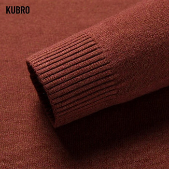KUBRO 2023 Есен Зима Нов мъжки висококачествен вълнен пуловер с висока яка