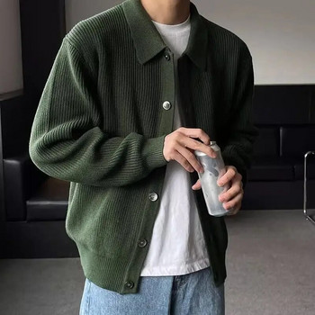 Ανδρικό πουλόβερ Πλεκτά παλτό Κορεατικής μόδας Ανδρικά Streetwear Slim Fit Casual Cardigan παλτό