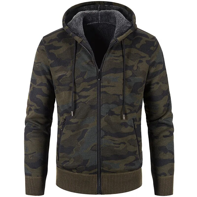 Meeste termosügisene talv fliisist kamuflaažiga kampsun Meeste lukuga kaamo vabaaja kampsunid