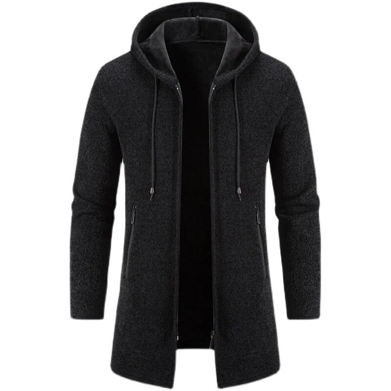 Meeste Pikad kampsunid Talve kapuutsiga kampsunid Kampsunid Uus mood Meeste Välisrõivad Vabaaja kampsunid Villane vooder Paksemad soojad kampsunid