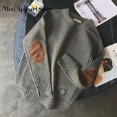 Pulovers Trikotāžas džemperis Vīriešu Lielizmēra Patch Dizains Trikotāžas Vīriešu Apģērbi Koreja Harajuku Streetwear Puloveri Džemperi vīriešiem