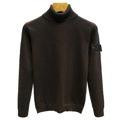 Ziemas zīmols 2023, jauns vīriešu dizaineru džemperi, vienkrāsains bruņurupucis, silts, plāns korejiešu džemperis, trikotāžas džemperis