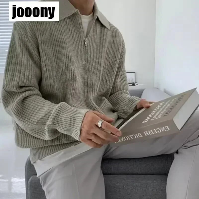 Naujas Žieminis Vyriškas megztinis Laisvalaikis megztinis megztinis Drabužiai Megztiniai Vyriški Lieknas apykakle Megzti megztiniai Vyriškas megztinis su puse užtrauktuku