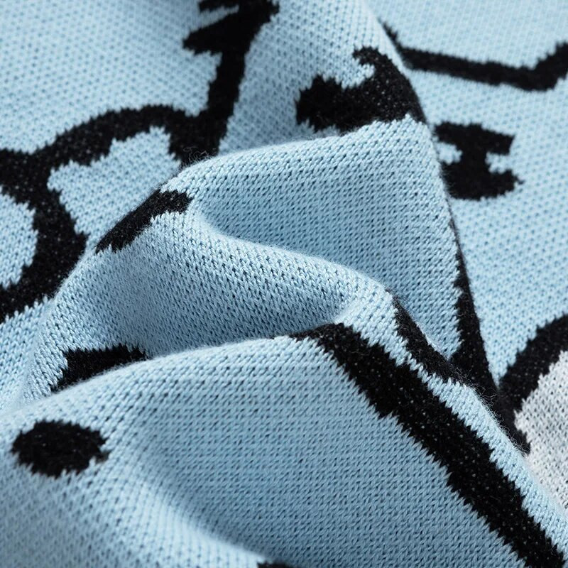 Rudeniniai medvilniniai anime megztiniai Vyriški retro stiliaus Harajuku vintažiniai dideli megztiniai Laisvi, miela animacinių filmų kačių megztiniai Homme vyriški drabužiai