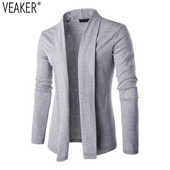 2023. gada rudens vīriešu jakas Vīriešu, šauras piegriezuma jakas ar garām piedurknēm, trikotāžas jakas, melns pelēks, ikdienas vīriešu trikotāža M-2XL