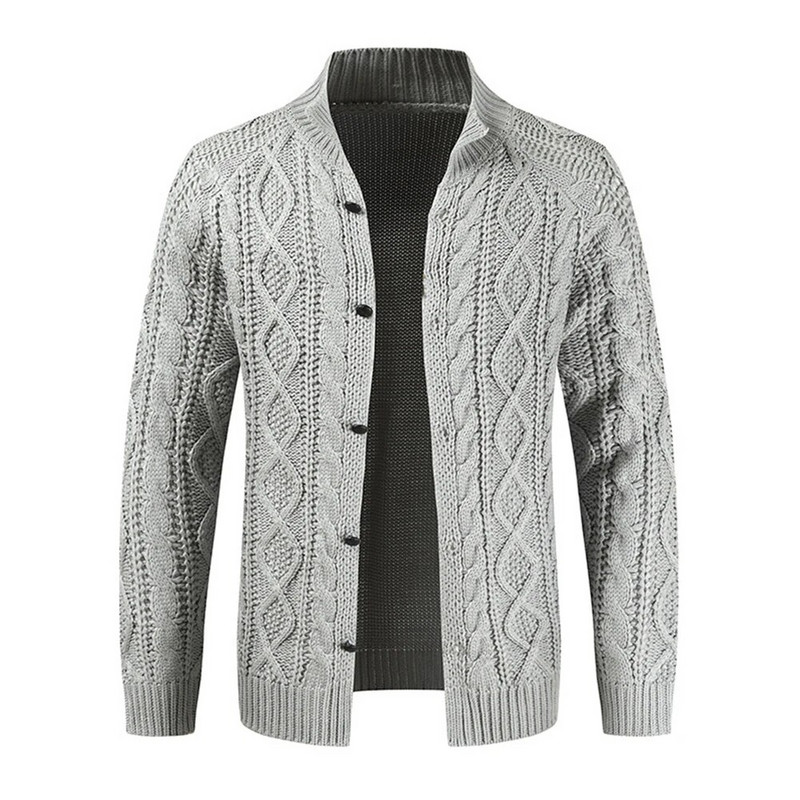 Vīriešu trikotāžas džemperis, vienkrāsains, vienkrāsains mētelis ar garām piedurknēm, virsdrēbes Ziemas džemperi, apģērba topi