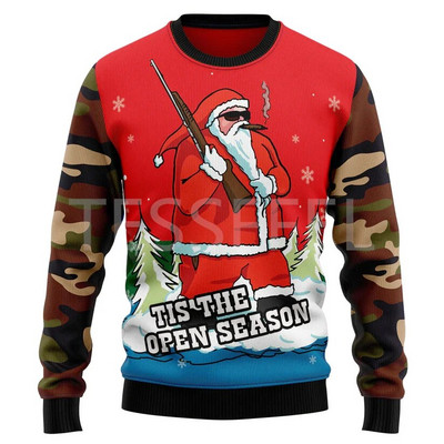 Cosplay Jõulud Inetu kampsun Multifilm Koer Kass Jõuluvana Tattoo Pikad Varrukad 3DPrint Sügis Talvine Pullover Harajuku Casual 15