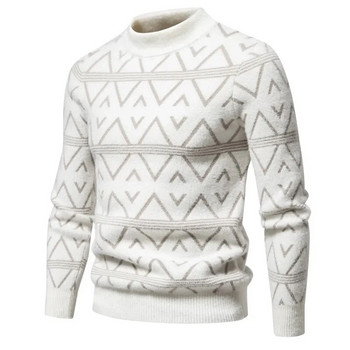 Νέο ανδρικό πουλόβερ απομίμησης βιζόν Απαλό και άνετο μόδας ζεστό πλεκτό πουλόβερ