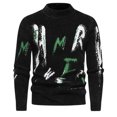 Meeste uus imitatsioon naaritsast kampsun, pehme ja mugav moodne soe kootud kampsun