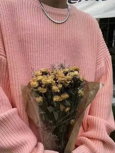 2023. aasta sügisene kaelusega ühevärvilised pullover-kampsunid meestele vabaaja Y2K kootud kampsun High Street Fashion džemprid Hombre