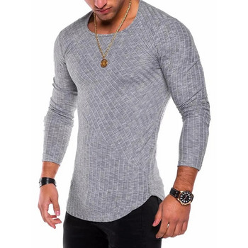 Плюс размер S-4XL Slim Fit пуловер Мъже 2021 Пролет Есен Тънък плетен пуловер с О-образно деколте Мъжки ежедневни едноцветни мъжки пуловери Pull Homme