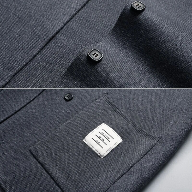 Kootud meeste kampsun Kardigan vabaaja kampsunid meestele riided kampsunid vabaaja triibulised meeste riided jakk jakk