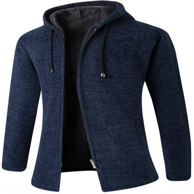 Meeste kapuutsiga paks kardigan sügistalvine soe tasku lukuga avar pikkade varrukatega kampsun, kootud vabaaja meeste mantel Drop Shipping
