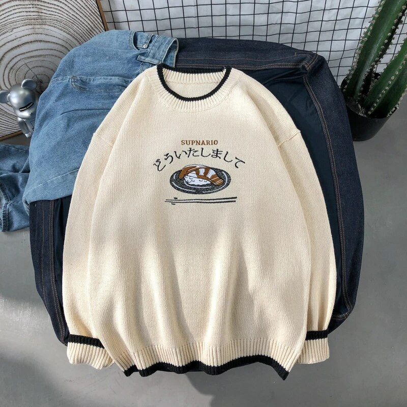 FOJAGANTO 2022 m. Naujas pavasario vyriškas megztas megztinis japoniškas Harajuku vintage megztinis Hip Hop mados poros megztiniai vyriški