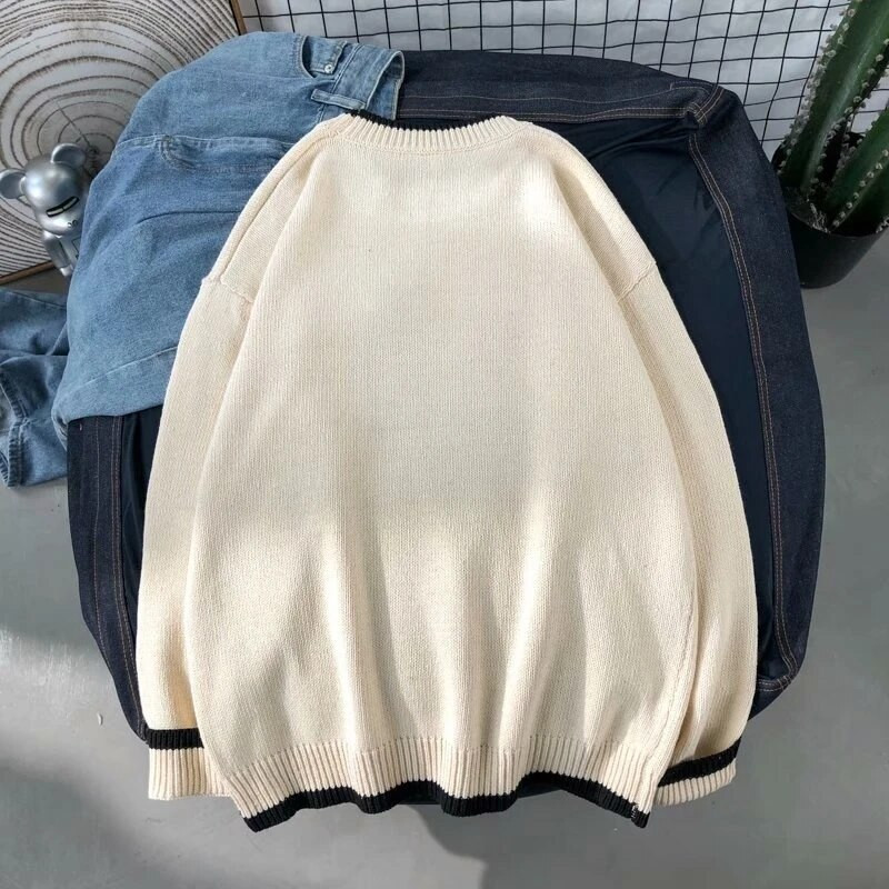 FOJAGANTO 2022 m. Naujas pavasario vyriškas megztas megztinis japoniškas Harajuku vintage megztinis Hip Hop mados poros megztiniai vyriški