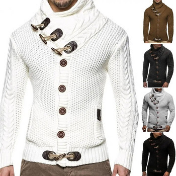 Μοντέρνα βασική ζακέτα πουλόβερ που πλένεται ανδρικά ζακέτα πουλόβερ ζιβάγκο με λεπτή εφαρμογή Πλεκτό πουλόβερ Streetwear
